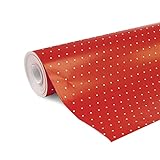 Clairefontaine, 201402C, Bobina de papel de regalo, Alliance, 50m x 0,70cm, 60gr -Rojo puntos blancos