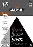 Клеєний блокнот, A3, 20 аркушів, чорний Canson, чорний дрібнозернистий 240 г