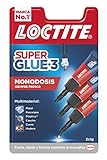 Loctite Super Glue-3 Original Mini Trio, pegamento universal con triple resistencia, adhesivo transparente, pegamento instantáneo y fuerza instantánea, 3x1 g