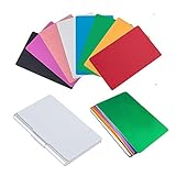 UYUYong 56 पीस मेटल बिजनेस कार्ड 8 रंग उत्कीर्ण ब्लैंक बिजनेस कार्ड + ग्राहकों के लिए मेटल बिजनेस कार्ड केस DIY गिफ्ट कार्ड - एल्यूमिनियम