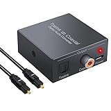 LiNKFOR Convertidor Óptico SPDIF Toslink a Coaxial 192kHz Switcher Bidireccional Coaxial a Óptico LPCM2.0/ DTS/Dolby AC3/ 5.1CH con Cable Óptico y Cable Coaxial para TV DVD PS4 BLU-Ray Amplificador