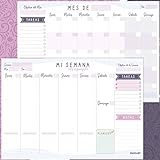 PACKLIST Planificador Semanal + Planificador Mensual - Pack de 2 planners Organizador Semanal + Mensual A4, Planning de Escritorio. Agendas, Planificadores y Calendarios Mes/Semana de Diseño Exclusivo