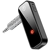 Transmisor Bluetooth Adaptador Emisor Jack - Transmisor Bluetooth 5.1, Adaptador Jack 3.5 mm de Audio para TV, Coche, Altavoces, Auriculares 2 en 1. Emisor y Receptor de Música Baja Latencia Inivech