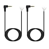 Cable de audio estéreo macho de 4 polos de 2,5 mm a cable desnudo, conector estéreo de 2,5 mm, cable de audio para auriculares, micrófono, reparación de cables (paquete de 2)