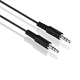 HDSupply AC010-010 Cable de conexión de audio estéreo de 3,5 mm macho a 3,5 mm macho, diseño delgado, 1,00 m, negro