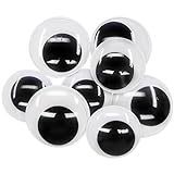 TOAOB 8 Piezas Ojos Móviles Autoadhesivo 40 mm 50 mm Grande Tamaños Adhesivos Negros de Plástico para Manualidades de Scrapbooking Accesorios