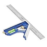 WORKPRO Adjustable Combination Square 300mm Stainless Steel Angle Ruler Combination Square with Spirit Level Straight Square for Woodworking Multifunctional Measuring Tools