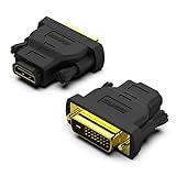 BENFEI DVI a HDMI, Adaptadors Bidireccional DVI (DVI-D) a HDMI Macho a Hembra con Conectors Dorados -2 Paquetes