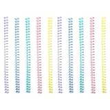 JOCXZI plástico de 30 Agujeros - 10Pcs Carpetas Hojas Sueltas Anillo de encuadernación Espinas Peines 85 Hojas Capacidad para DIY Papel Cuaderno Álbum Oficina Material Escolar (Color)
