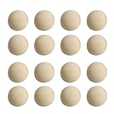 Supvox 30 bolas de madera partidas, sin terminar, semiesferas de madera para pintar, para manualidades navideñas (amarillo claro, 30 mm)
