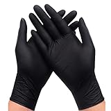 Super Mundo - Guantes de nitrilo, 100 pcs caja (S, Negro), guantes nitrilo, sin polvo y sin látex, guantes desechables, guantes de examen, no estériles (S, Negro)