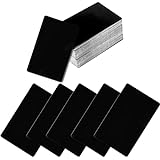 100 張空白金屬名片，MaehSab 0,2 毫米鋁雷射雕刻黑色名片，金屬辦公室名片 DIY 禮品，DIY VIP 卡（86 x 54 毫米）