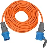 Brennenstuhl cable alargador CEE de 25m para camping y caravana (alargador CEE, cable de 25 m en naranja, enchufe y acoplamiento CEE con tapa de cierre, IP44, uso en exteriores, Made in Germany)