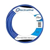 Electraline 13162 Cable unipolar FS17, sección 1 x 2.5 mm², Azul, 25 m