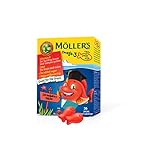 Moller’s  | Omega 3 para niños | Omega 3 Cápsulas de Aceite de Pescado con Ácidos Grasos Omega 3 de Aceite de Pescado | Con DHA y EPA, Sin Gluten, Sin Lactosa, Sin Azucares Añadidos | Fresa | 36 Uds