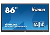 =iiyama TE8602MIS-B1AG Pantalla de señalización Panel Plano Interactivo 2,18 m (86') IPS 4K Ultra HD Negro Pantalla táctil Procesador Incorporado Android 9.0'