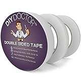 DIY Doctor Cinta adhesiva de doble cara - uso para arte y artesanía - rollo adhesivo - 3 rollos transparentes de 28 m de largo (ancho 6.3 mm, 12.6 mm y 24.5 mm)