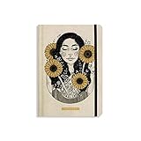 Matabooks, cuadernos sostenibles y veganos A5 de papel de hierba dulce, Nari, 138 páginas, naturaleza, hecho a mano, Made in Germany (Sunflower (liniert))