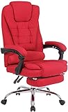 CLP Офісне крісло з кисневою підкладкою, ергономічне та з коліщатками I Керівницьке крісло регулюється по висоті та повертається, колір: червоний, матеріал основи: тканина
