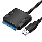 EasyULT Adaptador de USB 3.0 a SATA III, Cable Convertidor de USB 3.0 a SATA para 3.5' y 2.5' Discos Duros HDD SDD, Soporte UASP SATA III (No Incluye Adaptador de Corriente)