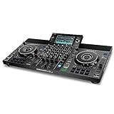 Denon DJ SC LIVE 4 - Controlador DJ autónomo, mezclador 4 canales, streaming de Amazon Music, WiFi, altavoces, compatible con Serato DJ y Virtual DJ
