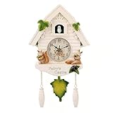 Fransande - Reloj de pared con forma de pájaro con forma de cuco, reloj despertador para sala de estar y dormitorio infantil, decoración del hogar, día y hora, reloj despertador B