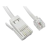 Bluecharge Direct RJ11 to BT Telephone Modem Cable 2 Pin BT Connector Crossover 5m White