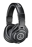 Audio-Technica M40x Auriculares de estudio profesionales para grabación de estudio, creadores, DJ, podasts y escucha diaria, Jack de 3,5 mm, Negro