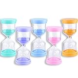 Frasheng timeglas, 5 timeglas, 5 farver, urtimer, sandtimere 3 min/5 min/10 min/15 min/30 min til skole, kontor, planlagte aktiviteter, dekoration, køkken