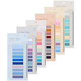 AUXSOUL 1200 Piezas Notas Adhesivas de Colores marcadores adhesivos de índice de 60 Colores Marcapaginas Adhesivos Transparentes para Libros y Carpetas