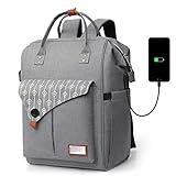 RJEU Mochila Mujer Antirrobo Impermeable, Multiusos Daypacks con Puerto de Carga USB, Mochila para portátil De 15.6 Pulgadas