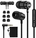 UliX Rider In-Ear Headphones with Cable and Microphone, ຮັບປະກັນ 5 ປີ, ສາຍເສີມ, Bass, 48 ​​Ω, ຫູຟັງສໍາລັບ iPhone, iPad, Samsung, Mi, Xiaomi, Huawei, Gaming, Sports, Computer, Laptop