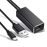 Adaptador Ethernet para Chromecast Ultra/2/1/Audio,TV Stick,Google Home Mini,Micro USB a RJ45 Ethernet 10/100Mbps (1m)