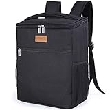 Lifewit 24L Large Cooler Backpack Portable Cooler Backpack, Lightweight Soft Cooler Bag Backpack Nui no nā kāne/Wāhine no ka Picnic/Beach/work/Field/BBQ/work, Black