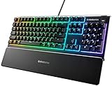SteelSeries Apex 3 - Teclado RGB para Gaming (Iluminación RGB de 10 Zonas, reposamuñecas magnético Superior) Teclado QWERTY Español