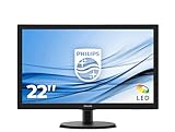 Philips Monitor 223V5LHSB2/00 - Pantalla para PC de 21.5' FHD (resolución 1920 x 1080 Pixels, tecnología WLED, Contraste 600:1, 5 ms, FlieckerFree, VESA; HDMI, sin Altavoces)