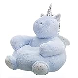 Puff Unicornio Azul de Microfibra Infantil para Dormitorio Child - LOLAhome
