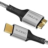 SUCESO Cable USB C a Micro B Cable de Disco Duro Cable USB Tipo C a Micro-B USB C 3.0 a Micro B Compatible con Toshiba Canvio, Seagate, WD My Passport/Elements, Galaxy S5 Note 3, SDD, HDD etc - 0.5M