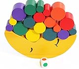 TOWO Juguete Apilador de Madera - Juego de Equilibrar la con los Bloques de Construcción para Aprender los Colores, a apilar y Contar - material montessori juego educativo rompecabezas