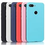 Wanxideng - 6X Funda para Xiaomi Mi 8 Lite (No para Xiaomi Mi 8), Carcasa en Silicona - [Negro + Rojo + Azul Oscuro + Rosa + Verde Menta + Azul Claro]