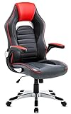 Chaise de jeu IntimaTe WM Heart, chaise de bureau, chaise de bureau pivotante ergonomique, chaise de direction à dossier haut en PU, accoudoirs réglables et mécanisme d'inclinaison (rouge et gris)
