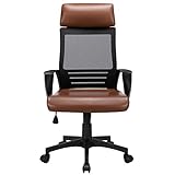 Yaheetech Chaise de bureau ergonomique avec appui-tête en PU Chaise pivotante Fauteuil de jeu réglable en hauteur