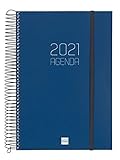 Finocam - Agenda 2021 1 Día página Espiral Opaque Azul Español