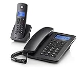 Motorola C4201 Combo - Teléfono Fijo Digital DECT + Teléfono Inalámbrico - Manos Libres y Pantalla retroiluminada