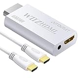 AUTOUTLET Adaptador Wii a HDMI, Convertidor Wii Hdmi 1080P / 720P Full HD, con Salida de Audio y Video de 3,5mm y Cable HDMI de 1m, para Nintendo Wii, Monitor de TV, Proyector, Televisión, Blanco