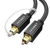 IVANKY Cable Óptico Audio Digital 1,8 m (Audio Impecable, Conexión Estable, Durable Nylon Trenzado) Cable Digital Audio Compatible con Barra de Sonido, TV, PS4, Xbox, Samsung, LG, Vizio - 6ft