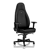 noblechairs Icon Gaming Chair - Chaise de bureau - Chaise de bureau - Inclinable à 135 ° - Cuir synthétique PU - 150 kg - Black Edition