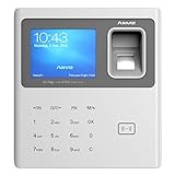 Anviz - Detección de asistencia con lector biométrico, RFID y código PIN, blanco y gris