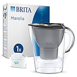 BRITA Jarra filtrante Marella grafito (2,4L) incluido 1 cartucho de filtro MAXTRA PRO All-in-1 - reduce el sarro, el cloro, algunas impurezas y algunos metales