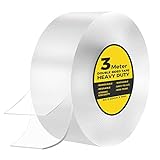 3M Double Sided Tape, Extra Strong Nano Double Sided Tape Transparent Peelable Thin Adhesive Tape for Wall Kitchen Home Car Outdoor